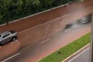 Chuva repentina provoca alagamento no entorno do Parque do Ingá; Simepar registra 23 mm