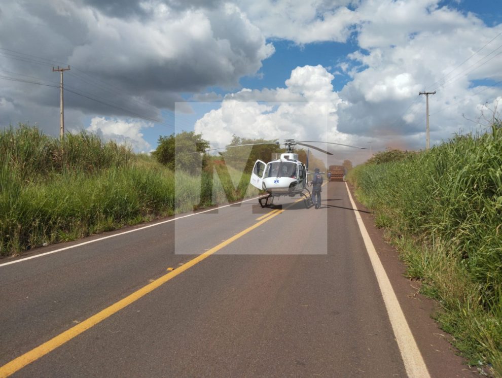 Homem é socorrido em estado grave após acidente com maquinário agrícola na região de Maringá