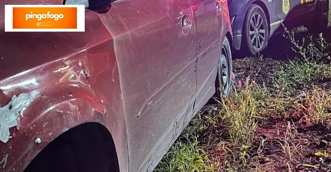 Perseguição de 50 km termina com carro furtado recuperado e motorista fugindo pela mata em Nova Esperança