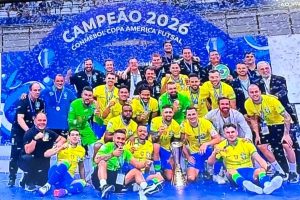 Seleção Brasileira de Futsal é campeã da Copa América; Kleber Barbão integra comissão técnica