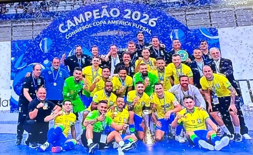 Seleção Brasileira de Futsal é campeã da Copa América; Kleber Barbão integra comissão técnica