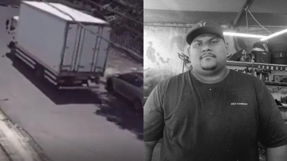 Motociclista arremessado contra muro após batida com caminhão morre em Maringá; veja o momento do acidente