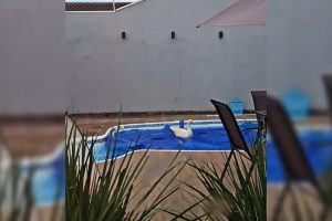 Ganso é resgatado após ser flagrado 'curtindo' piscina na região