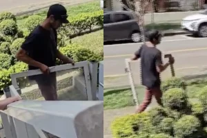 Ladrão "tranquilo" rouba portão e sai numa boa em Curitiba