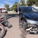 Motociclista de 59 anos que transportava mandioca fica em estado grave após colisão na Avenida Carlos Borges, em Maringá