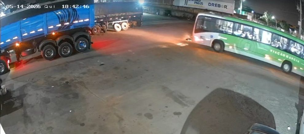 Cachorro morre atropelado por ônibus em pátio de empresa em Sarandi; vídeo