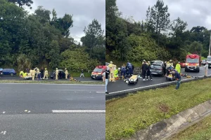 Criança e motorista são ejetados de carro em grave acidente perto do Parque Barigui
