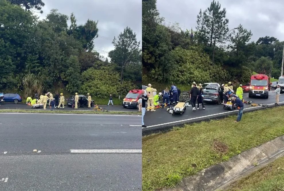 Criança e motorista são ejetados de carro em grave acidente perto do Parque Barigui