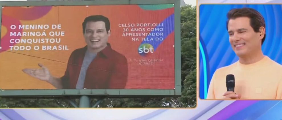Durante homenagem pelos 30 anos de TV, Celso Portiolli relembra época em que morou em Maringá; vídeo