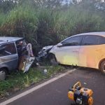 Imagens registram momento de colisão frontal que matou três pessoas na PR-340, na região