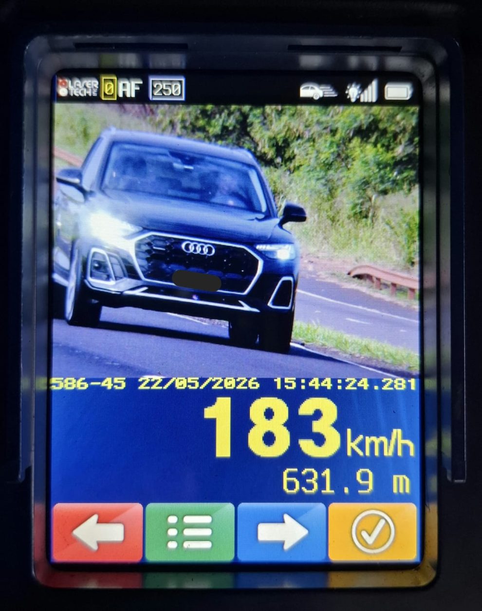Radar flagra veículo transitando a mais de 180km/h na PR-323, em Paiçandu
