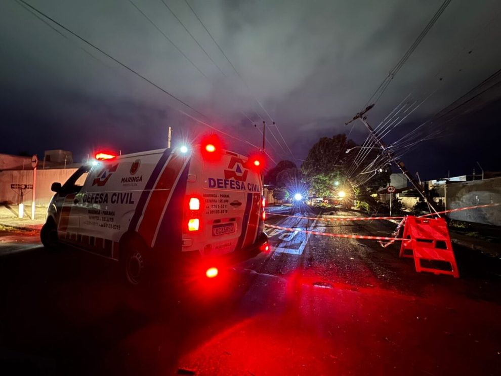 Vendaval com rajadas de até 65 km/h derruba 23 árvores e causa transtornos em Maringá; vídeos mostram estragos pela cidade