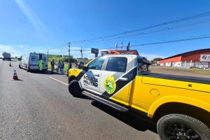 Motociclista fica ferida após colisão em trecho com obras na PR-317, em Maringá