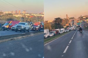 Motorista fica preso às ferragens após bater violentamente contra traseira de caminhão na BR-376, em Maringá; vídeo