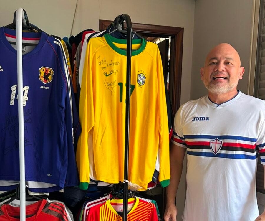 Colecionador de Maringá tem quase 4 mil camisetas oficiais de times de futebol: "é minha terapia"